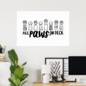 デッキの上の全ての足の名犬引用文里犬 ポスター (ホームオフィス)