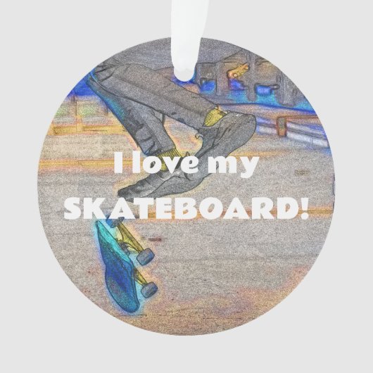デッキの回転 – スケートボードトリック オーナメント (正面)