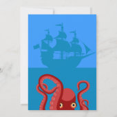 デッキの誕生日パーティーで仲間と海賊キャプテン 招待状 (裏面)