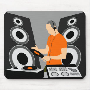 デッキのDJの回転のビニール マウスパッド