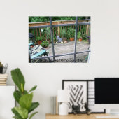 デッキキャット（窓） ポスター (ホームオフィス)