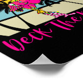 デッキザパームスクリスマスフラミンゴパームツリートロピック ポスター (角)