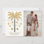 デッキザパームズゴールデンパームツリークリスマスフォト シーズンカード (正面)