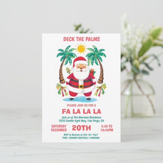 デッキザパームズトロピカルクリスマスパーティの招待状 招待状 (スタンド正面)