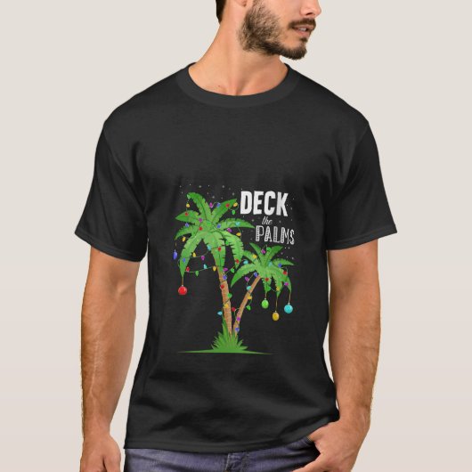 デッキザパームズトロピカルハワおもしろいイクリスマストトル Tシャツ (正面)