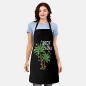 デッキザパームズトロピカルハワイクリスマスパーム エプロン (着用した状態)