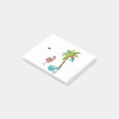 デッキザパームトロピカルクリスマスフラミンゴクリスマスパ ポストイット (アングル)