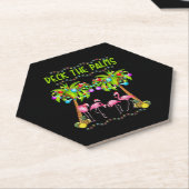 デッキザパームフラミンゴメリークリスマスティーおもしろい ペーパーコースター (アングル)