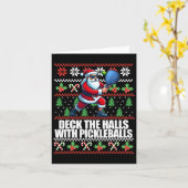 デッキザホールおもしろいの醜いクリスマスセーターのピクルス カード (黄色い花)