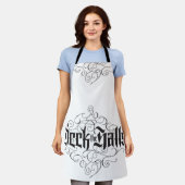 デッキザホールスエレガントクリスマス書道ルクス エプロン (着用した状態)