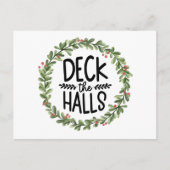 デッキザホールズウォーターカラーリース シーズンポストカード (正面)