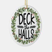 デッキザホールズウォーターカラーリース セラミックオーナメント (右)