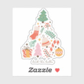 デッキザホールズクリスマスツリーデコレーションホリデイ シール (シート)