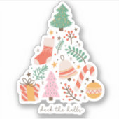 デッキザホールズクリスマスツリーデコレーションホリデイ シール (正面)