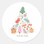 デッキザホールズクリスマスツリーデコレーションホリデイ ラウンドシール (正面)