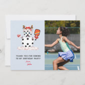 デッキザホールズクリスマスピックボール子供の誕生日 サンキューカード (正面)