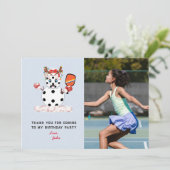 デッキザホールズクリスマスピックボール子供の誕生日 サンキューカード (スタンド正面)