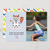 デッキザホールズクリスマスピックボール子供の誕生日 サンキューカード (正面/裏面)