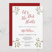 デッキザホールズクリスマスブライダルシャワー 招待状 (正面/裏面)