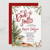 デッキザホールズクリスマスブライダルシャワー 招待状 (正面/裏面)