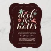 デッキザホールズクリスマスホリデイ招待状 招待状 (正面/裏面)