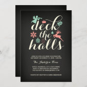 デッキザホールズクリスマスホリデー招待状 招待状 (正面/裏面)