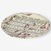 デッキザホールズシートミュージッククリスマス紙プレート ペーパープレート (アングル)