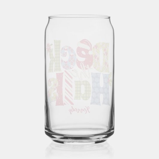 デッキザホールズフェスティバルホリデーパッチワーククリスマス ガラス缶 (裏面)