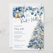 デッキザホールズブルークリスマスブライダルシャワー 招待状 (正面)