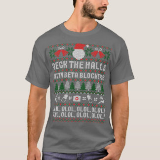 デッキザホールズベータブロッカーズナースクリスマス醜い Tシャツ