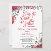 デッキザホールズポインセティシアクリスマスブライダルシャワー 招待状 (正面)