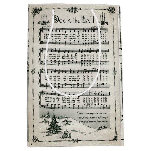 デッキザホールズミュージックシート抱き枕 ミディアムペーパーバッグ (正面)