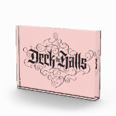 デッキザホールズモダンクリスマス赤面ピンクブラック フォトブロック (右)