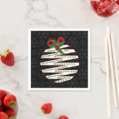 デッキザホールズレッツブラックアンドホワイトホリデイ スタンダードカクテルナプキン (インサイチュ)