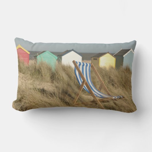デッキチェアおよびビーチ小屋| Southwoldのサフォーク ランバークッション (正面)