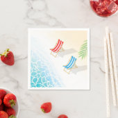 デッキチェアモダンアットシーサイドアート スタンダードカクテルナプキン (インサイチュ)