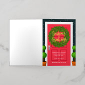 デッキドア実在フォイルビジネスホリデーカード 箔グリーティングカード (外側レイダウン)