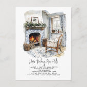 デッキニューホールズウィンターウォーターカラーホリデイ 案内ポストカード (正面)