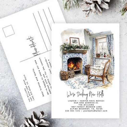 デッキニューホールズウィンターウォーターカラーホリデイ 案内ポストカード