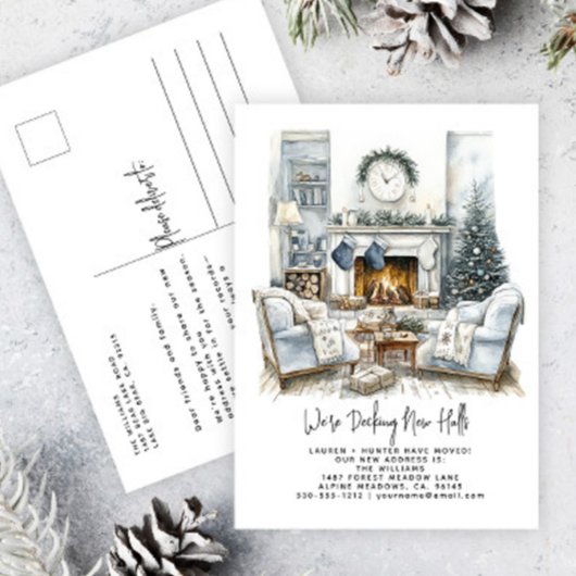 デッキニューホールズエレガントウォーターカラーホリデイ 案内ポストカード