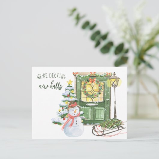 デッキニューホールズクリスマスドアホリデームービング シーズンポストカード (スタンド正面)