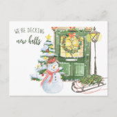 デッキニューホールズクリスマスドアホリデームービング シーズンポストカード (正面)