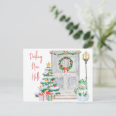 デッキニューホールズクリスマスドア番号ホリデイ シーズンポストカード (スタンド正面)