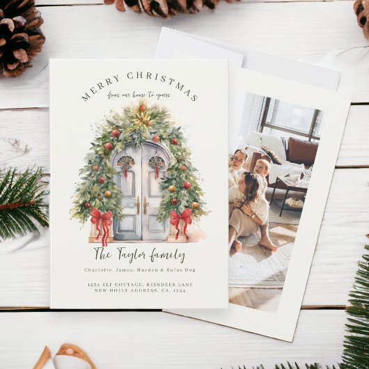 デッキニューホールズニューホームクリスマスホリデーカード シーズンカード