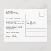 デッキニューホール素朴ウォーターカラーパインホリデイ 案内ポストカード (裏面)