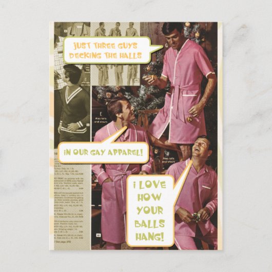 デッキホールおもしろいで陽気なクリスマスの郵便はがき シーズンポストカード (正面)