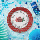 デッキホールクリスマスの歌の赤 ペーパープレート (パーティー)