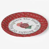 デッキホールクリスマスの歌の赤 ペーパープレート (アングル)