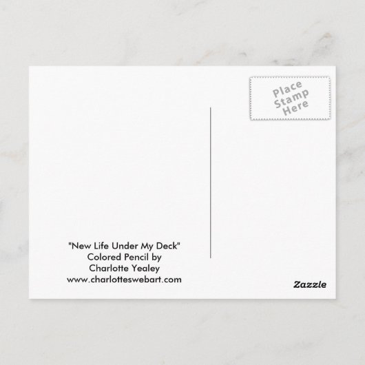 デッキロビンズネストアートポストカードの下の新しい生活 ポストカード (裏面)