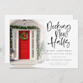 デッキングホールズニューホームフォトクリスマス シーズンカード (正面/裏面)